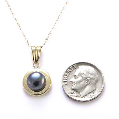 14k Yellow Gold Pearl Pendant